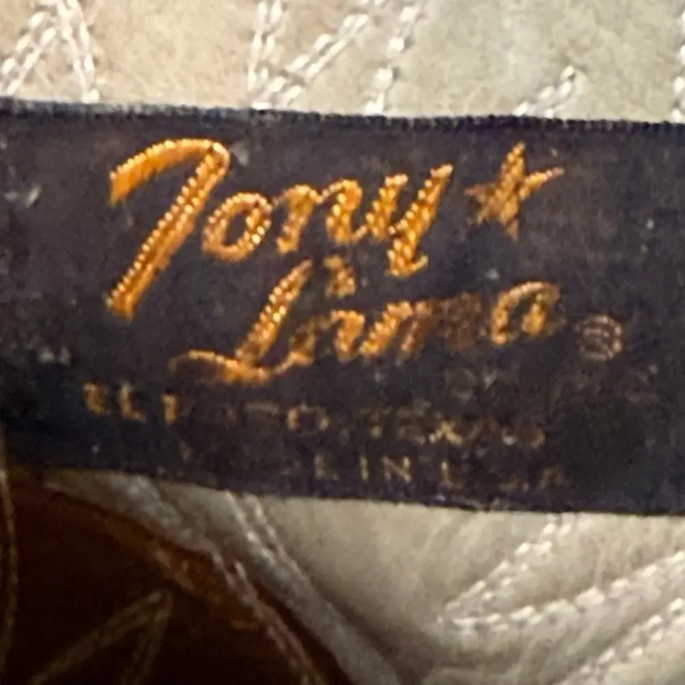 Vintage Tony Lama Western Boots Mens Brown Rustic Distressed Cowboy Sz 8.5